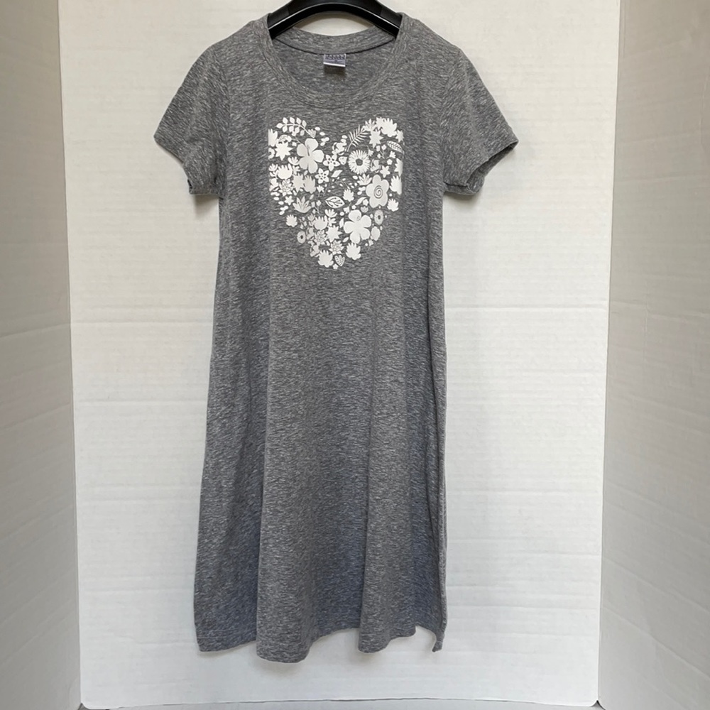 URBAN SMALLS Girls Heart Flower Tunic T-Shirt 8